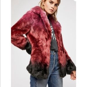 Free People faux fur jacket. NEVER WORN BEFORE